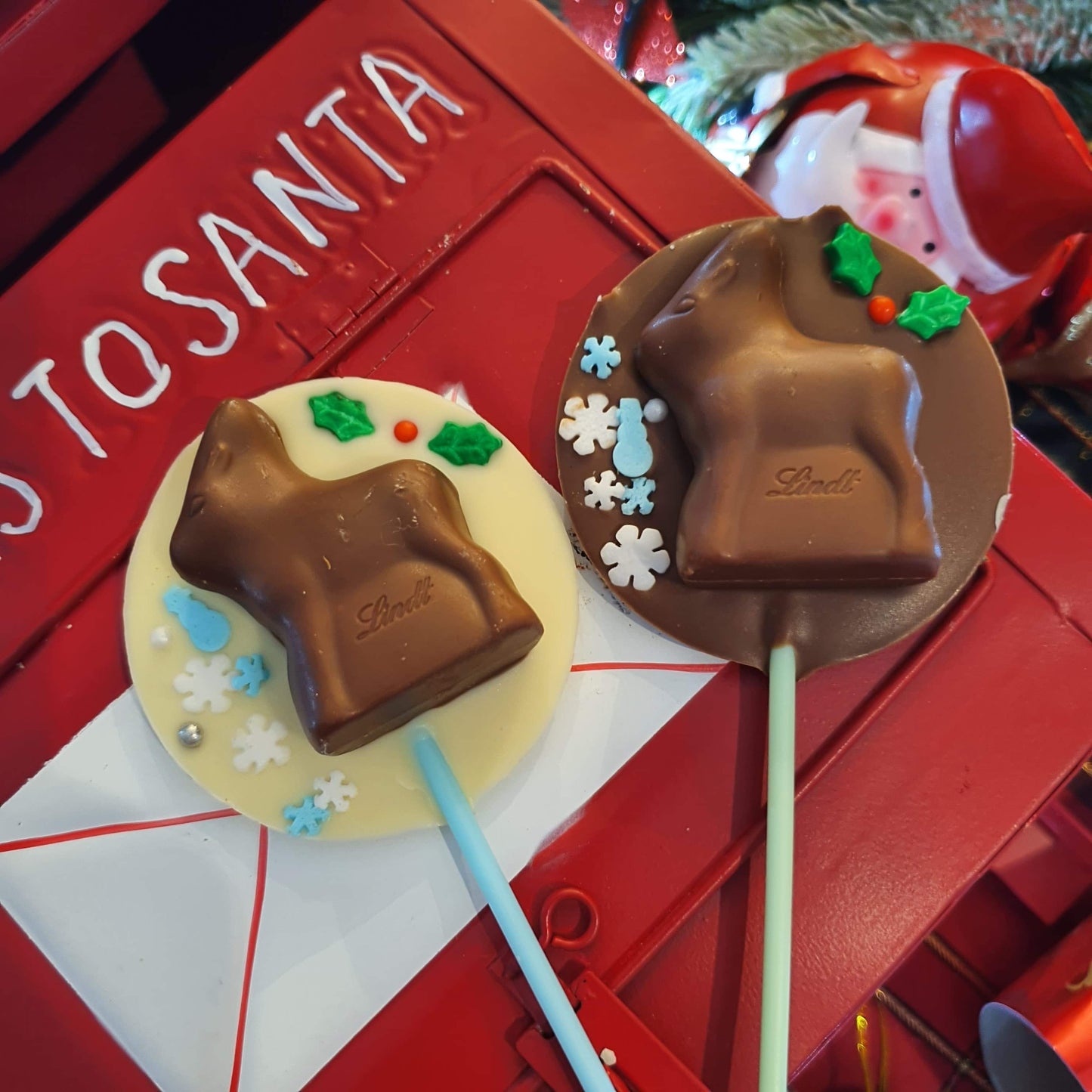 Christmas Milk Chocolate Lindt Reindeer Lollipop