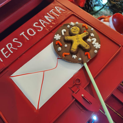 Christmas Milk Chocolate Gingerbread Man Lollipop