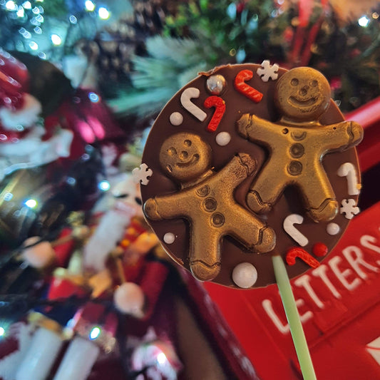 Christmas Milk Chocolate Gingerbread Men Lollipop