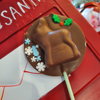 Christmas Milk Chocolate Lindt Reindeer Lollipop