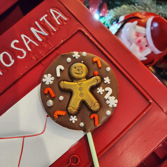 Christmas Milk Chocolate Gingerbread Man Lollipop